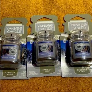 Yankee candle car jar candlelit cabin lot of 3